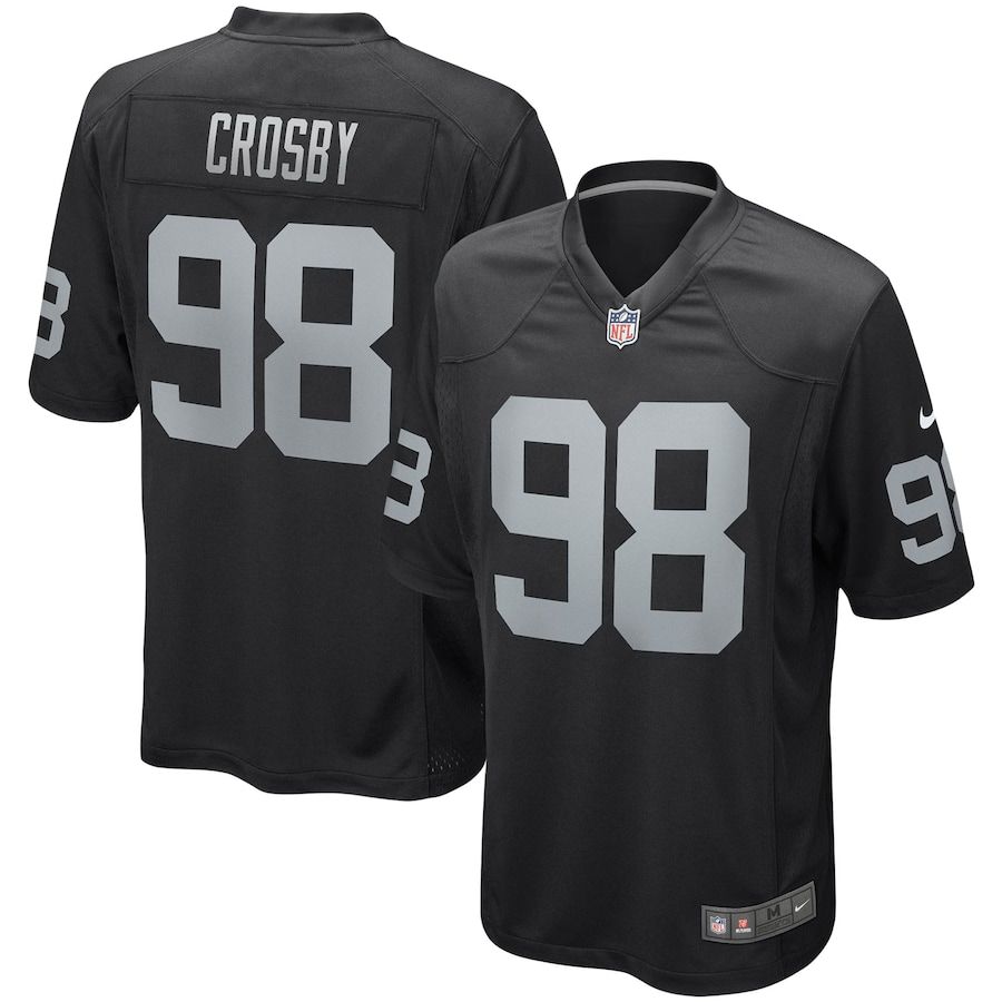 Men Oakland Raiders 98 Maxx Crosby Nike Black Game Player NFL Jersey